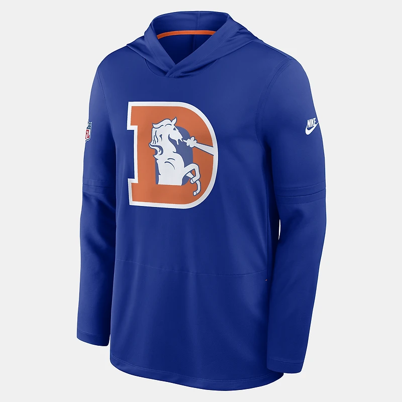 Men's Nike Royal Denver Broncos Sideline Dri-FIT Long Sleeve Hooded T-Shirt