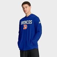 Men's Nike Royal Denver Broncos Sideline Pass Accuracy Dri-FIT Long Sleeve Hoodie T-Shirt