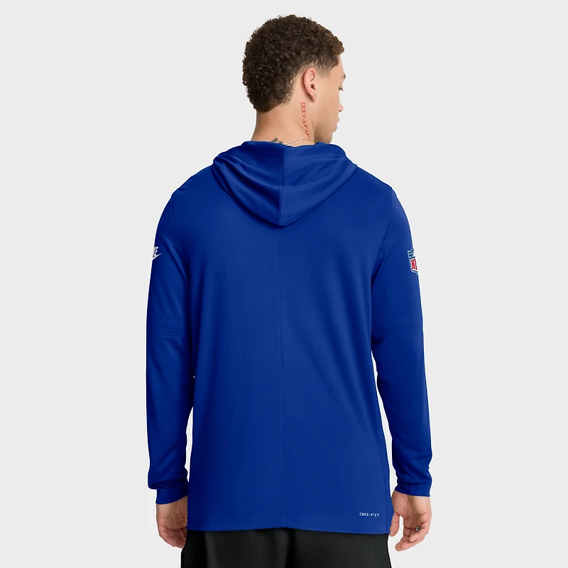 Sweat à capuche manches longues Nike Royal Denver Broncos Sideline Pass Accuracy Dri-FIT pour homme