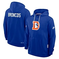 Sweat à capuche Nike Royal Denver Broncos Sideline Standard Issue Alt 2 Dri-FIT pour homme