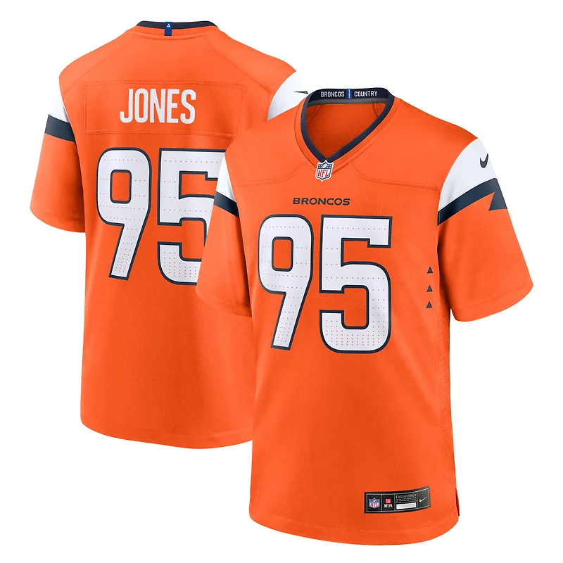 Maillot de match Nike Sai'vion Jones orange des Denver Broncos pour homme