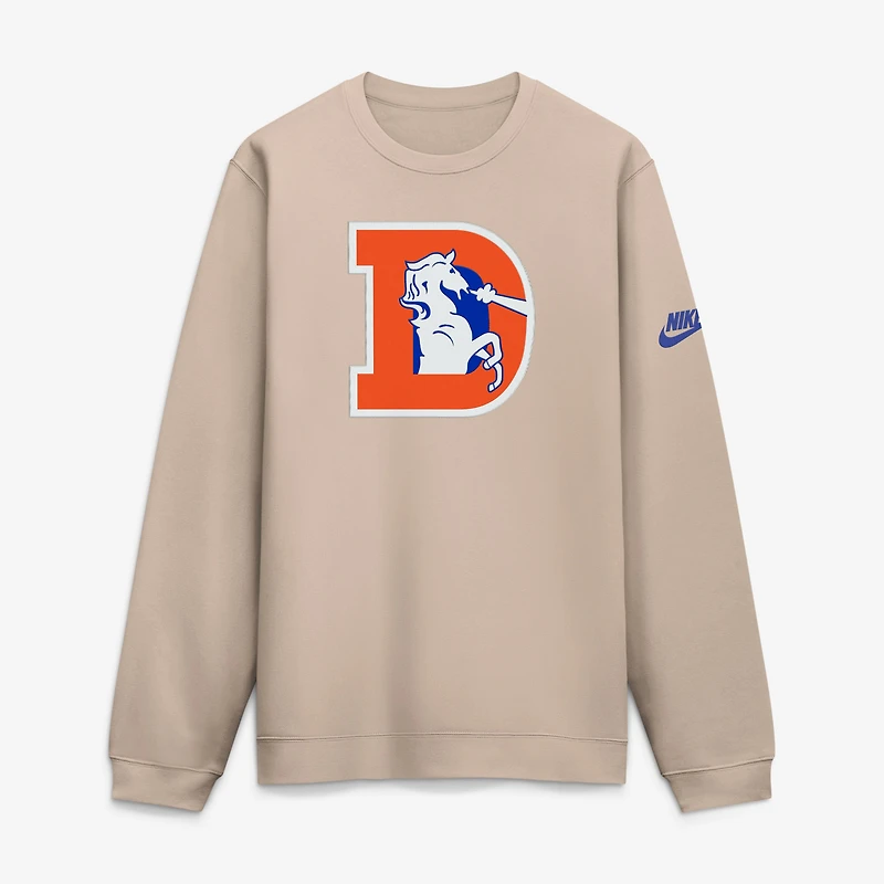 Men's Nike Sand Denver Broncos Formation Rewind Club Pullover Sweatshirt