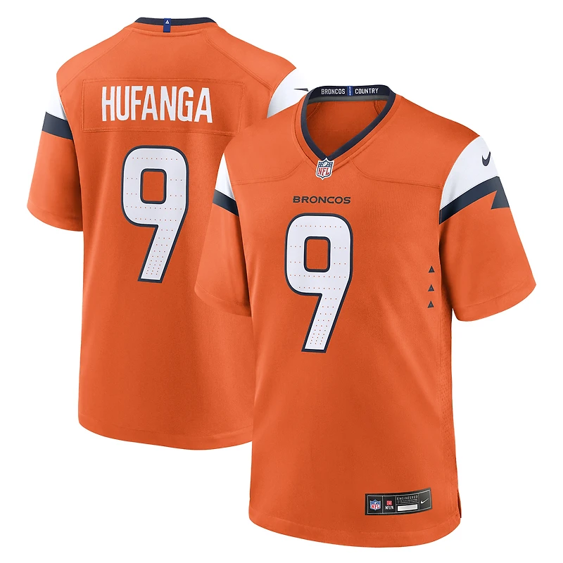 Men's Nike Talanoa Hufanga Orange Denver Broncos Team Game Jersey