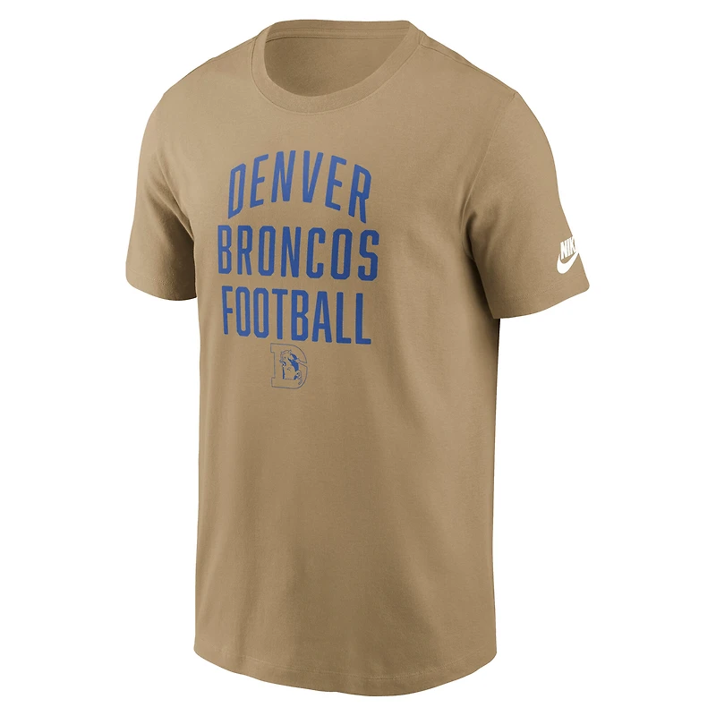 Men's Nike Tan Denver Broncos Rewind Essential T-Shirt