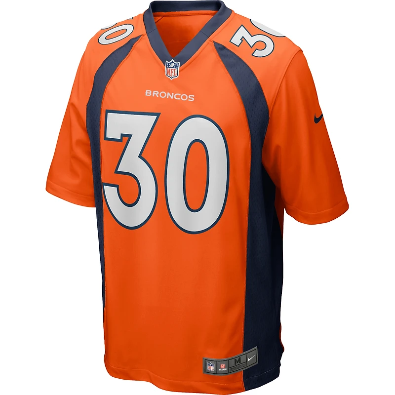 Maillot de joueur retraité Nike Terrell Davis Orange Denver Broncos Game pour homme