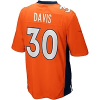 Maillot de joueur retraité Nike Terrell Davis Orange Denver Broncos Game pour homme
