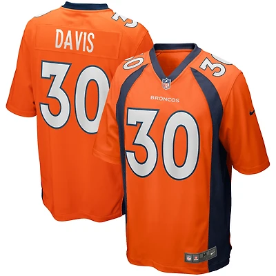 Maillot de joueur retraité Nike Terrell Davis Orange Denver Broncos Game pour homme