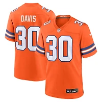 Maillot Nike Terrell Davis orange pour homme, joueur retraité des Denver Broncos, match alternatif