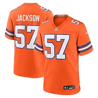 Maillot Nike Tom Jackson orange pour homme, joueur retraité des Denver Broncos, match alternatif