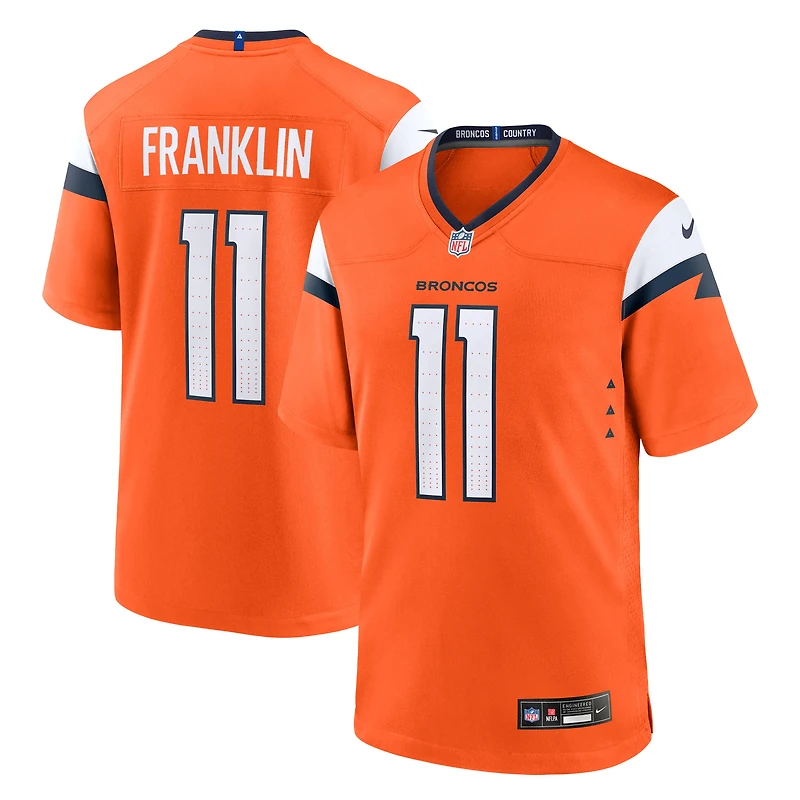 Maillot Nike Troy Franklin orange Denver Broncos Team Game pour homme