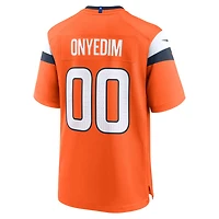 Maillot de match Nike Tyler Onyedim orange des Broncos Denver pour homme