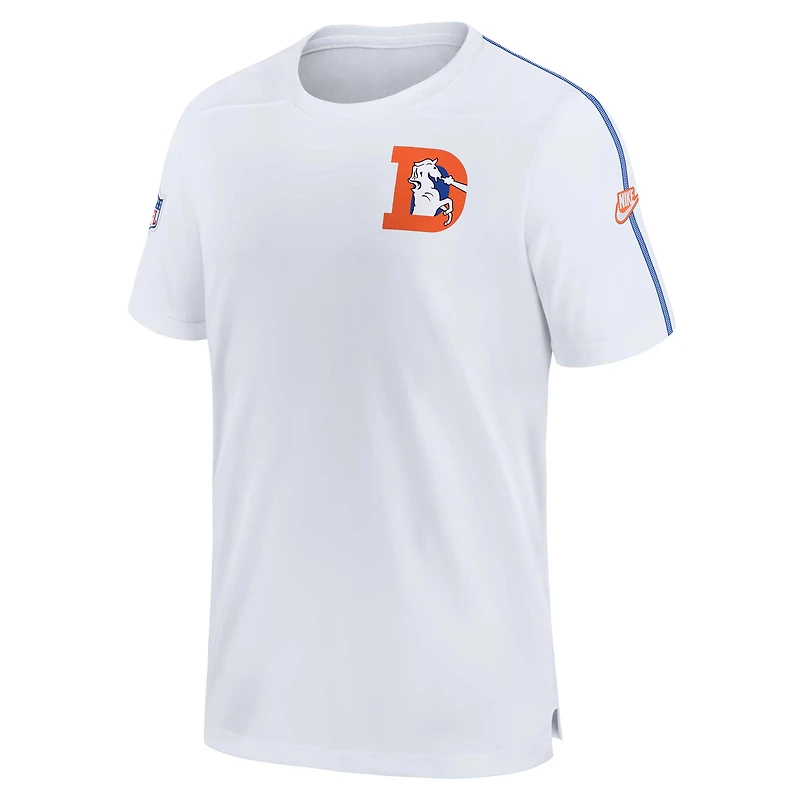 Haut de performance Coach avec logo alternatif Nike Denver Broncos Sideline pour homme blanc