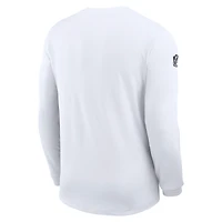 Maillot Nike blanc à manches longues Denver Broncos Sideline Coach UV Dri-FIT pour homme