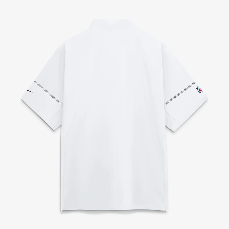 Men's Nike White Denver Broncos Sideline Short Sleeve Quarter-Zip Coaches Jacket