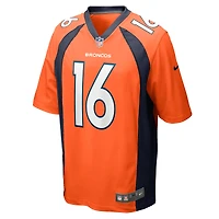 Maillot de match Nike Wil Lutz Denver Broncos pour homme, orange