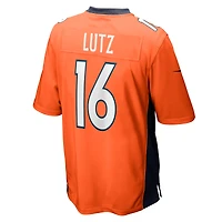 Maillot de match Nike Wil Lutz Denver Broncos pour homme, orange