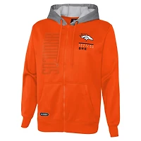 Men's Orange Denver Broncos Combine Authentic Field Play Full-Zip Hoodie Sweatshirt