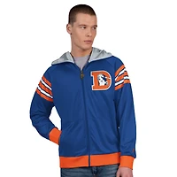 Men's Pro Player Royal/Orange Denver Broncos Retro Helmet Full-Zip Hooded Track Jacket