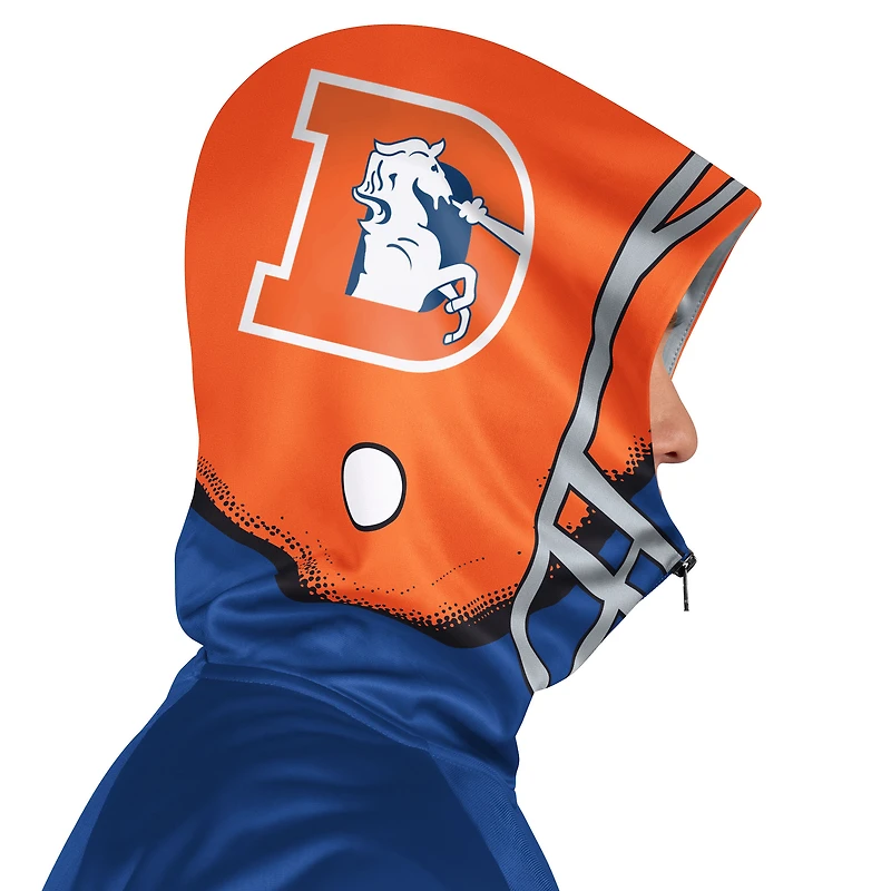 Men's Pro Player Royal/Orange Denver Broncos Retro Helmet Full-Zip Hooded Track Jacket