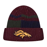 Bonnet en tricot moucheté à revers Denver Broncos Pro Standard bordeaux pour hommes