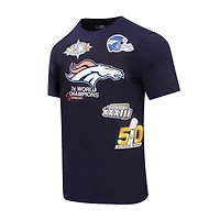 T-shirt de championnat des Denver Broncos Pro Standard pour hommes, bleu marine