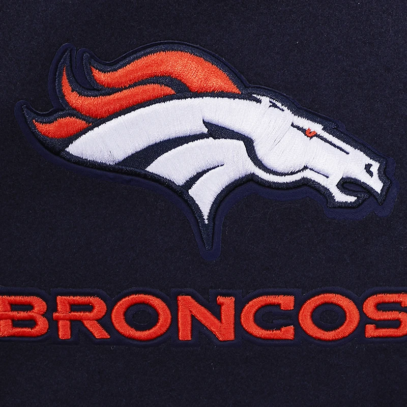 Men's Pro Standard  Navy Denver Broncos Classic Wool Varsity Full-Snap Jacket