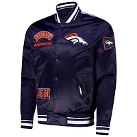 Veste à boutons-pression en satin sublimé Pro Standard bleu marine Denver Broncos pour homme