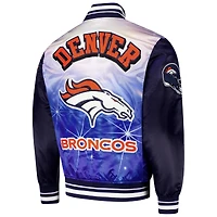 Veste à boutons-pression en satin sublimé Pro Standard bleu marine Denver Broncos pour homme