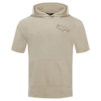 Men's Pro Standard Tan Denver Broncos Neutrals Capsule Short Sleeve Pullover Hoodie