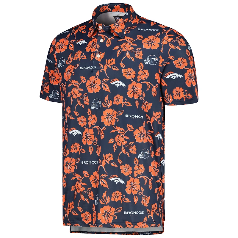 Polo Reyn Spooner pour homme bleu marine Denver Broncos Pua Performance