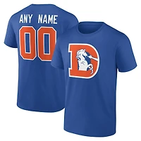 T-shirt authentique classique personnalisé avec nom et numéro de l'équipe des Broncos Denver, bleu royal