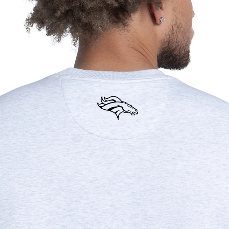 Men's Starter Ash Denver Broncos Faceoff Fleece Sweatshirt