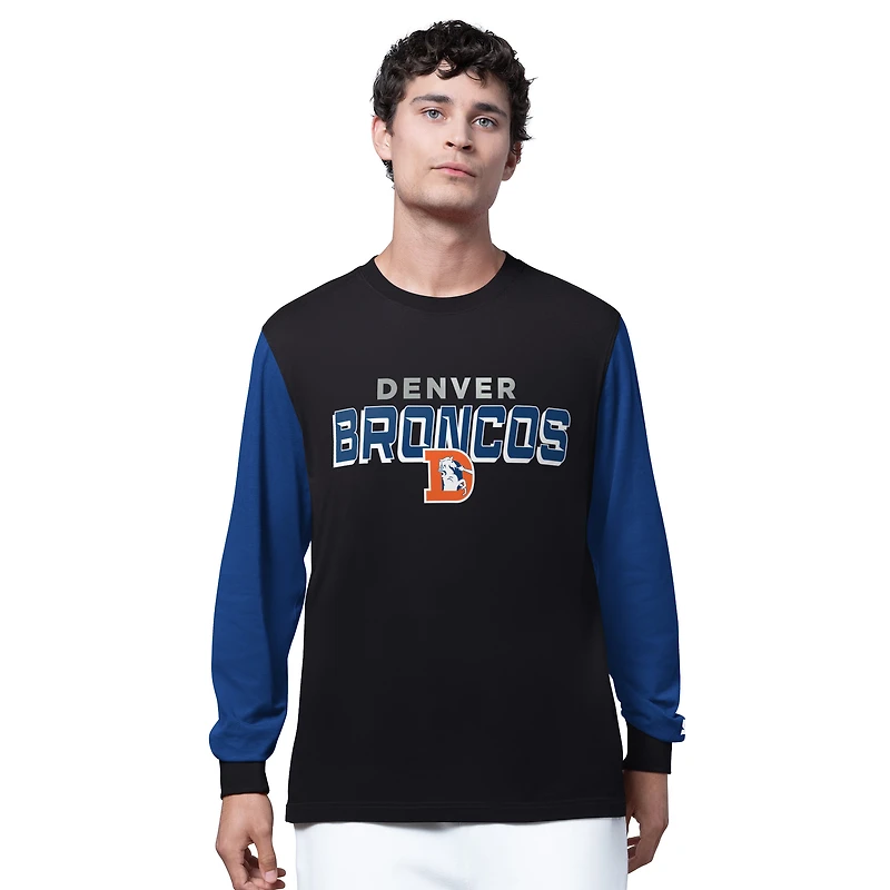 T-shirt à manches longues noir/bleu marine pour homme, Denver Broncos Thursday Night Gridiron