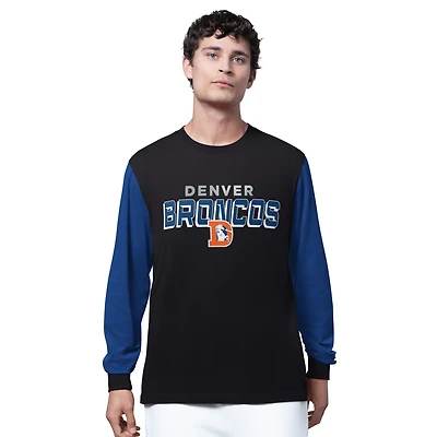 T-shirt à manches longues noir/bleu marine pour homme, Denver Broncos Thursday Night Gridiron