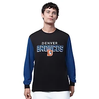 T-shirt à manches longues noir/bleu marine pour homme, Denver Broncos Thursday Night Gridiron