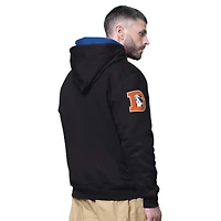 Sweat à capuche zippé double noir pour homme des Denver Broncos Big Shot Throwback