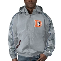 Veste entièrement zippée Starter Grey Denver Broncos Thursday Night Gridiron Throwback pour hommes