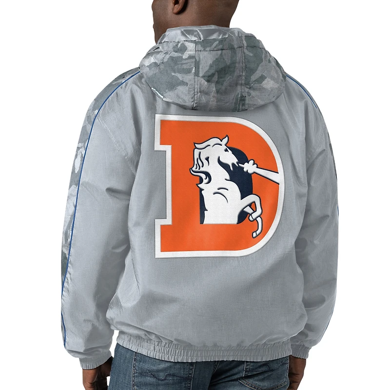 Veste entièrement zippée Starter Grey Denver Broncos Thursday Night Gridiron Throwback pour hommes
