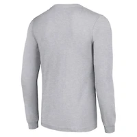 T-shirt à manches longues gris chiné pour homme avec logo des Broncos de Denver