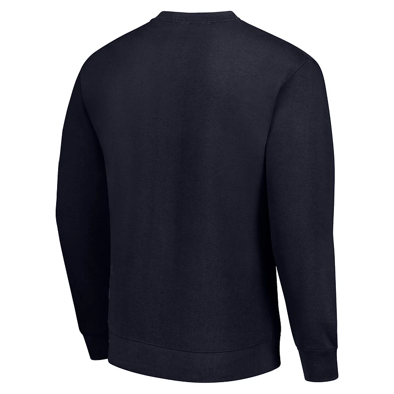 Sweat-shirt en polaire tri-blend bleu marine pour homme, motif demi-casque des Denver Broncos