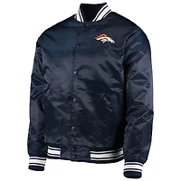 Veste à boutons-pression intégrale en satin pour hommes des Broncos de Denver Starter bleu marine