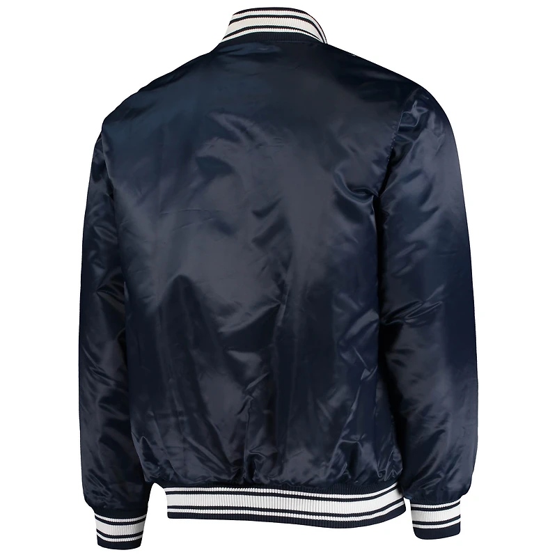 Veste à boutons-pression intégrale en satin pour hommes des Broncos de Denver Starter bleu marine