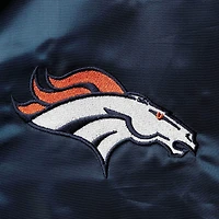 Veste à boutons-pression intégrale en satin pour hommes des Broncos de Denver Starter bleu marine