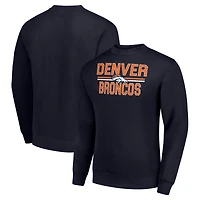 Sweat-shirt à imprimé graphique en maille bleu marine pour homme, équipe des Denver Broncos
