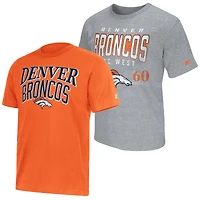Men's Starter  Orange/Gray Denver Broncos Two-Pack Logo T-Shirt Set