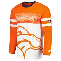 T-shirt à manches longues Starter orange/blanc Denver Broncos pour homme