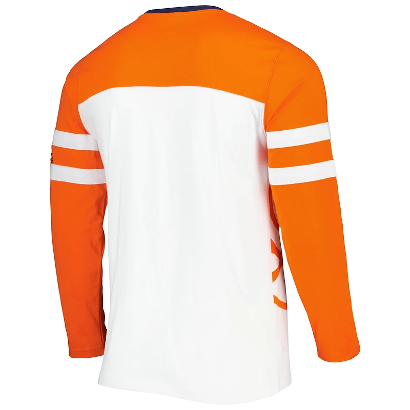T-shirt à manches longues Starter orange/blanc Denver Broncos pour homme