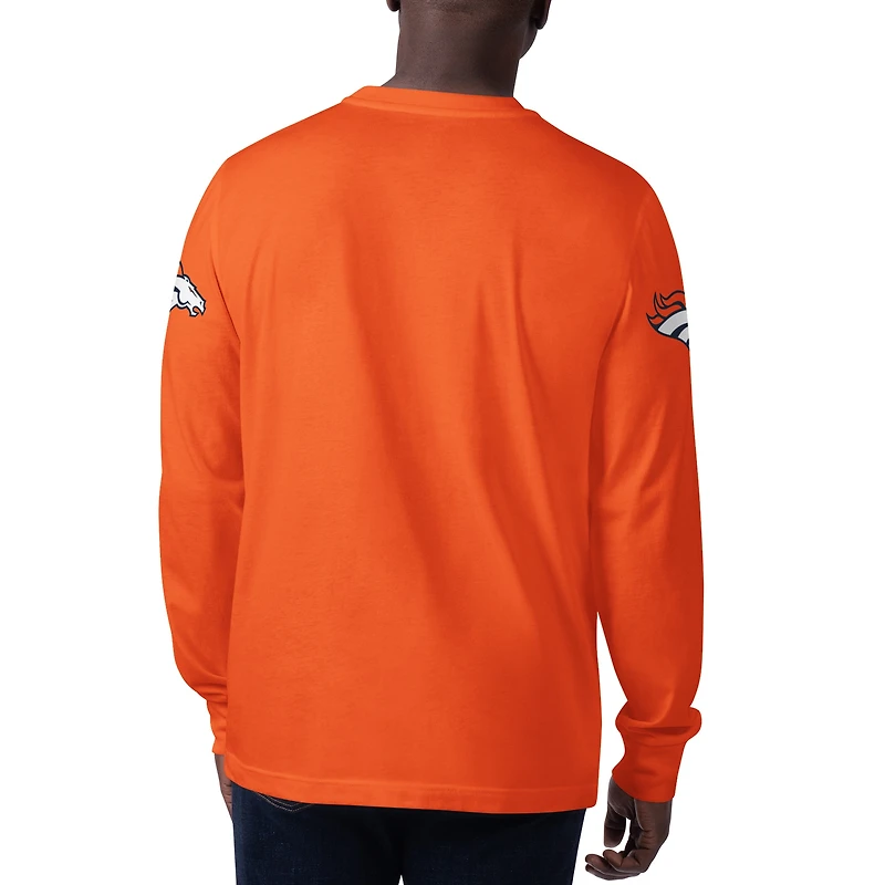 T-shirt à manches longues pour homme Starter Orange Denver Broncos Clutch Hit