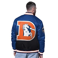 Veste rétro à boutons-pression pour homme des Denver Broncos Starter Royal Pass Rush Varsity