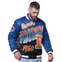 Men's Starter Royal Denver Broncos Retro Pass Rush Varsity Full-Snap Jacket
